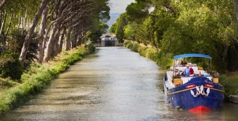 Anjodi moored on the Canal du Midi