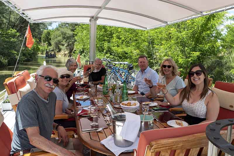 Friends for life aboard luxury hotel barge, Athos