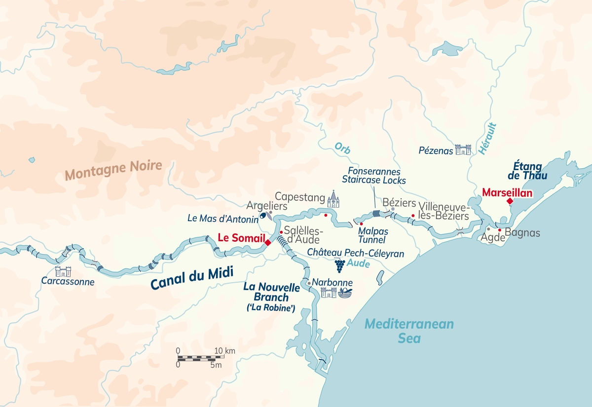 Anjodi Canal du Midi Map