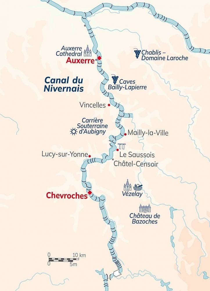 L'Art de Vivre Burgundy Cruise Map