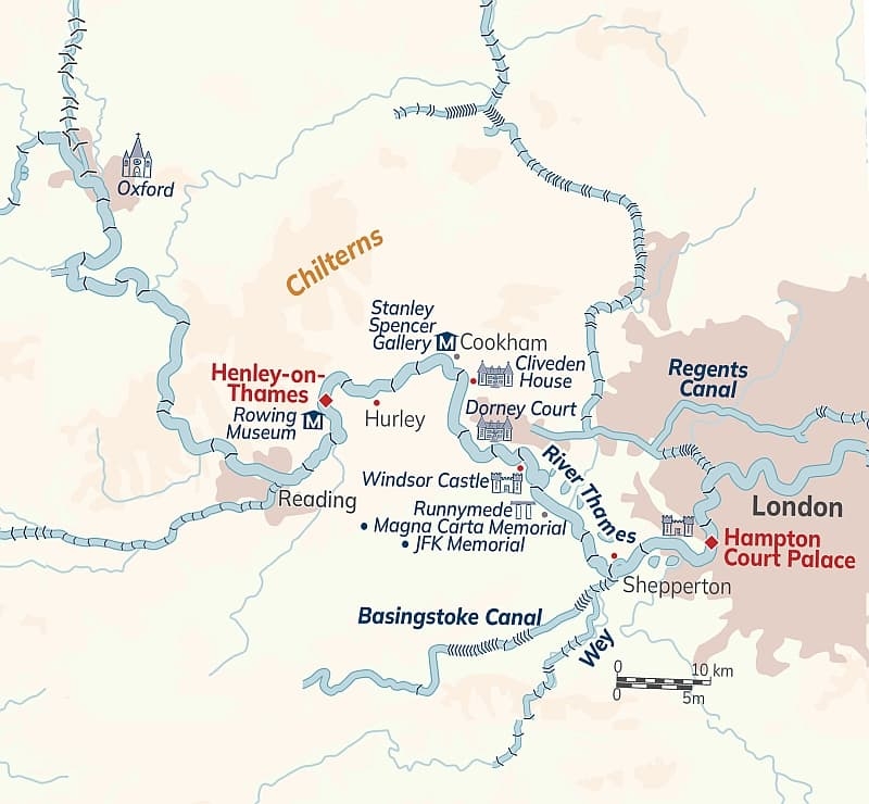 Magna Carta River Thames Cruise Map