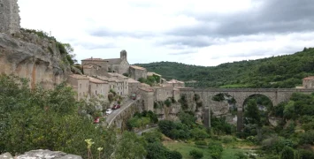 The village of Minerve an ancient collection of buildings with roman bridge