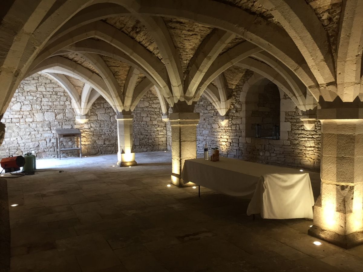 15th century vaulted ceiling at the Château de Ricey-Bas