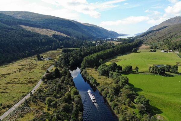 Spirit of Scotland drone photo Caledonian Canal