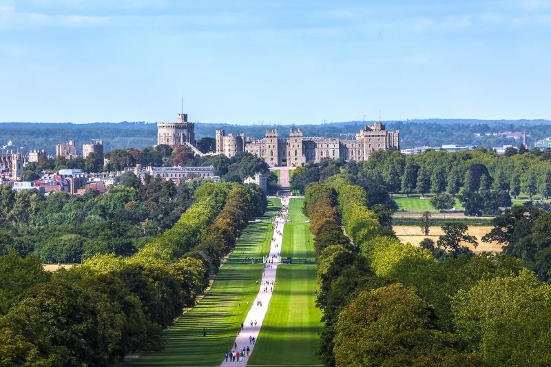 Windsor castle and the Long Walk in the foreground
