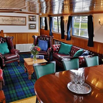Saloon aboard hotel barge, Scottish Highlander