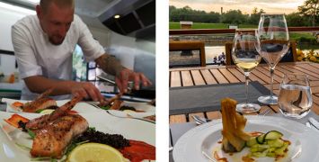 Haute cuisine prepared by Chef Arnis aboard luxury hotel barge La belle Epoque