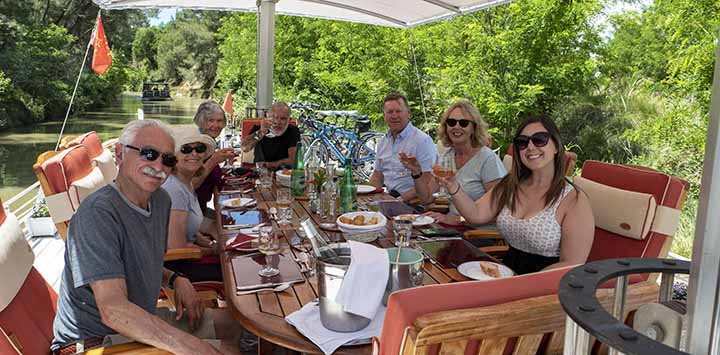 Athos guests on sundeck - European Canal Cruises
