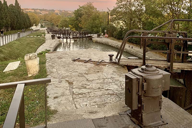 Sunset view from the top of the Fonserranes Locks by Judi Cohen