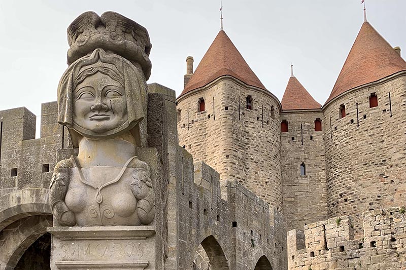 Entry gate at Carcassonne by Judi Cohen