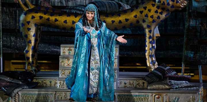 An opera performance of Aida, the Queen of the Area at the Arena Opera Festival in Verona