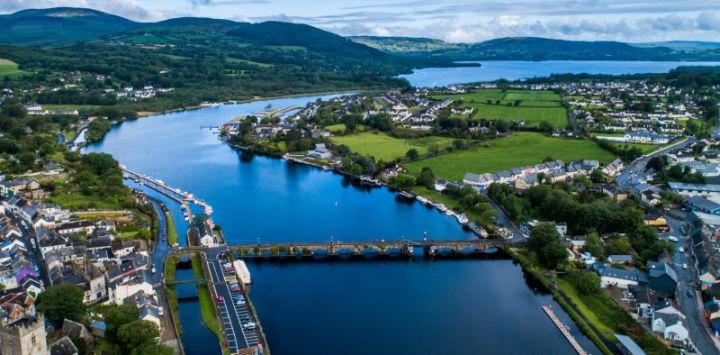 Aerial view of Killaloe in County Clare, Ireland