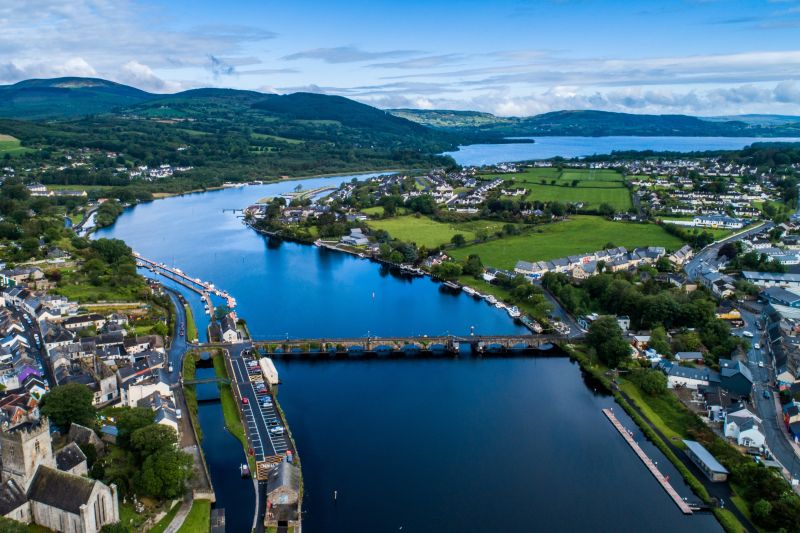 Aerial view of Killaloe in County Clare, Ireland