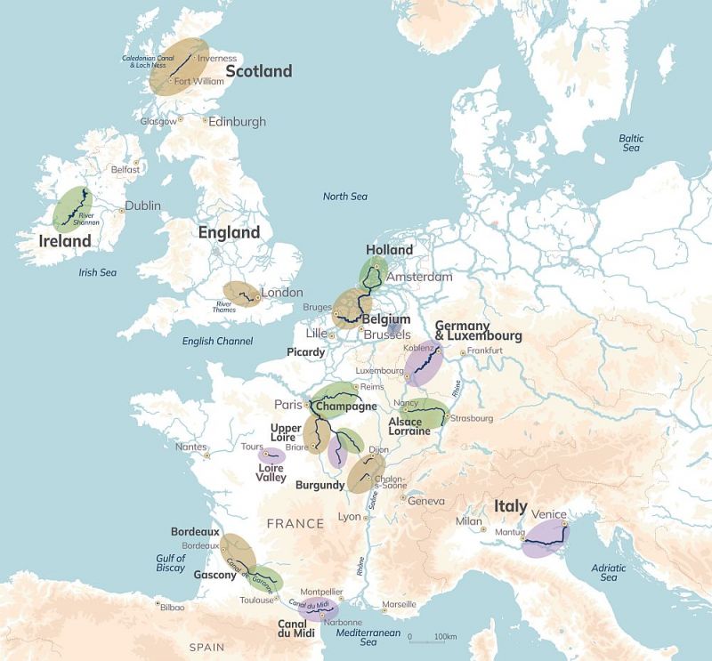 European Waterways Europe Map