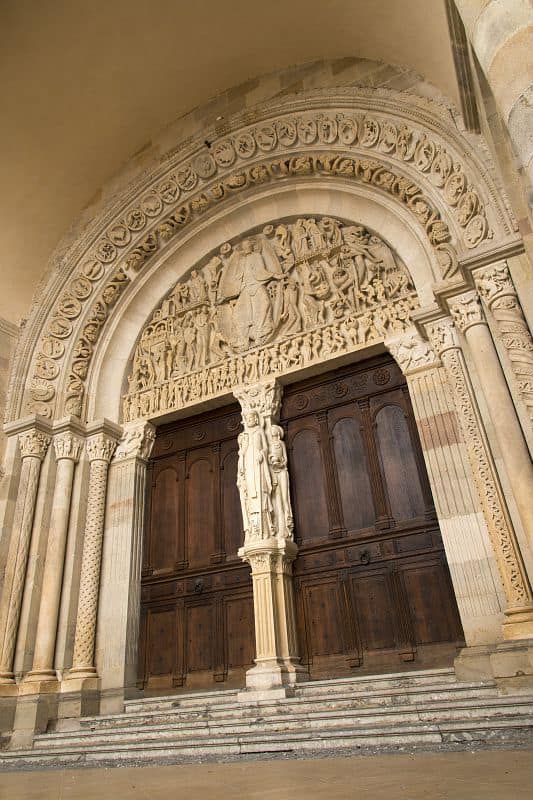 Tympanum at Saint-Lazare Cathedral, Autun in France