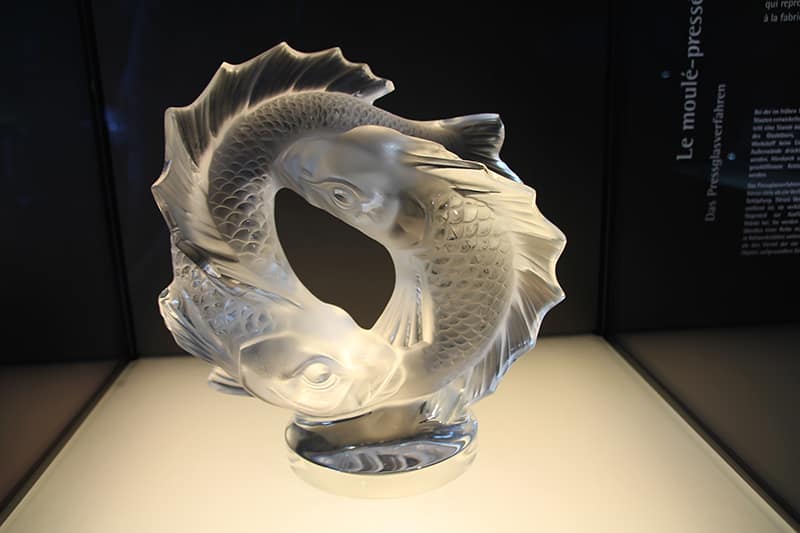 Glass carp at the Rene Lalique Museum, Alsace