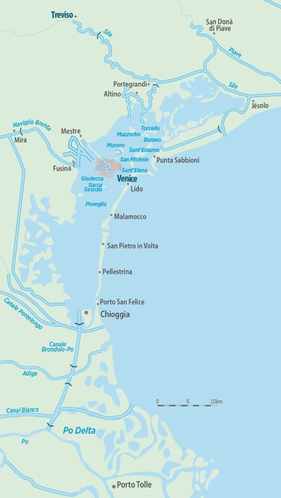 Venetian Lagoon Islands Map