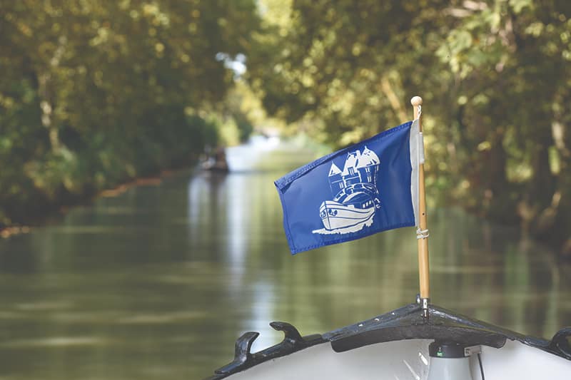 European Waterways flag on the water