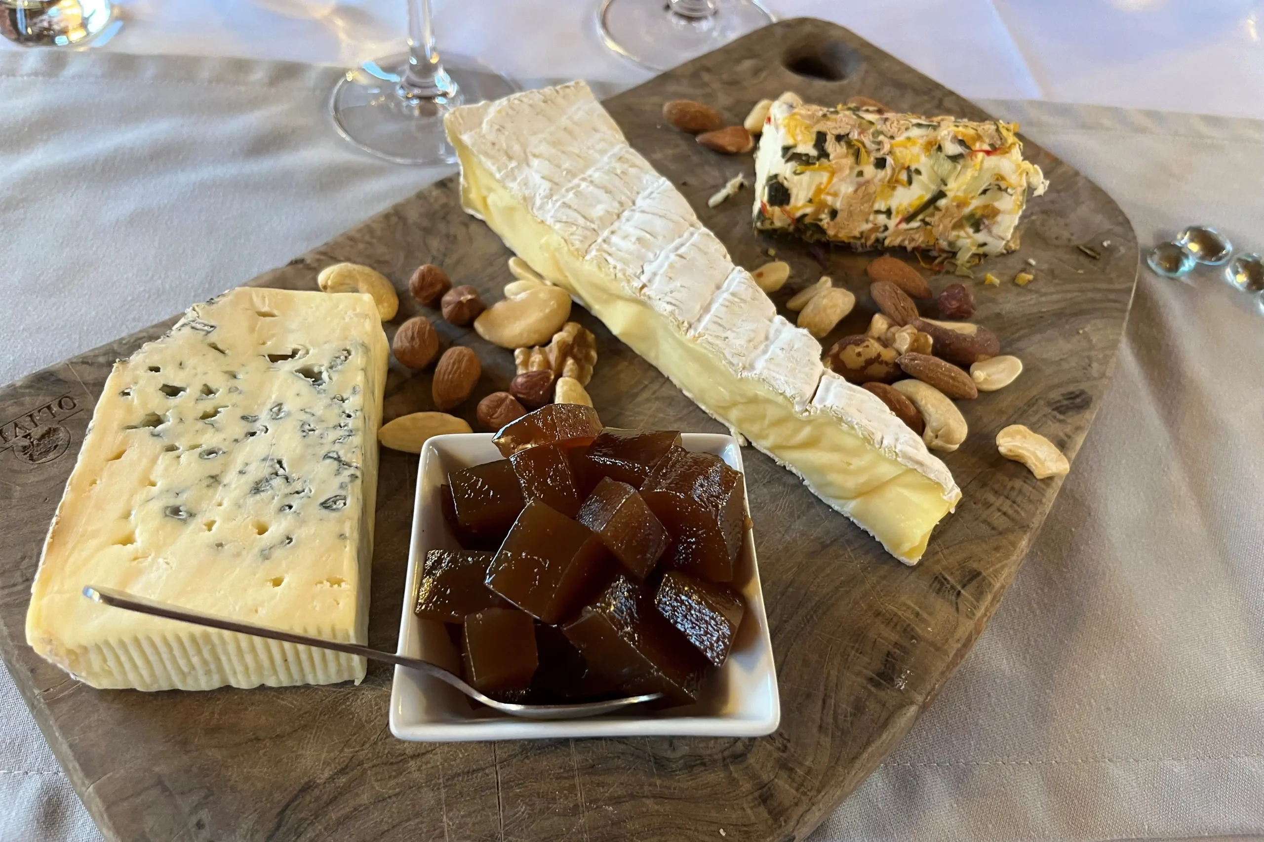 Cheese board served on Scottish Highlander