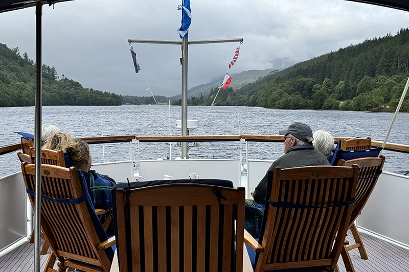 Guest on deck aboard the Spirit of Scotland Spirit of Scotland sundeck