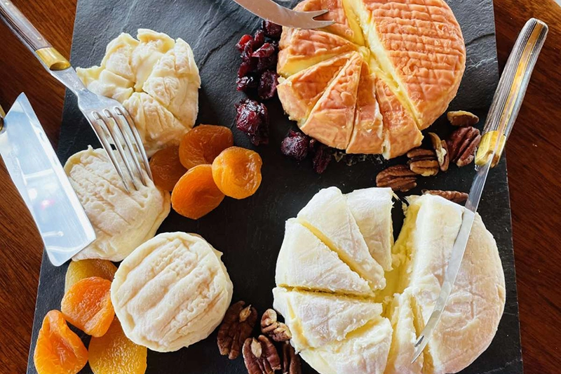 Burgundian cheese board served aboard La Belle Epoque by Michael Edwards