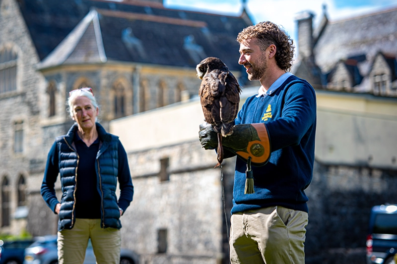 Falconry displays on European Waterways luxury barge cruises copy