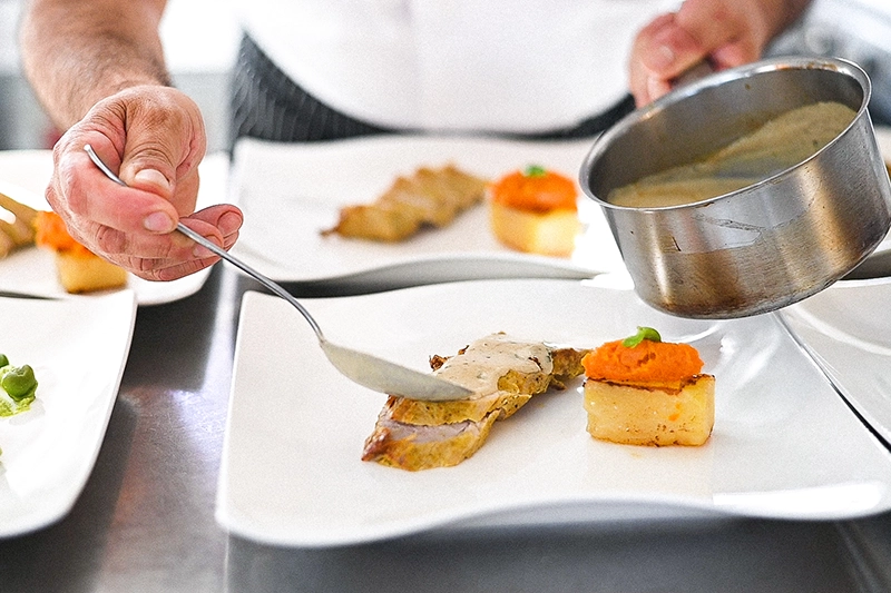 Fine dining aboard European Waterways luxury hotel barges