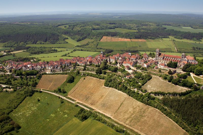 The hilltop town of Vezelay hidden away in the heart of France.