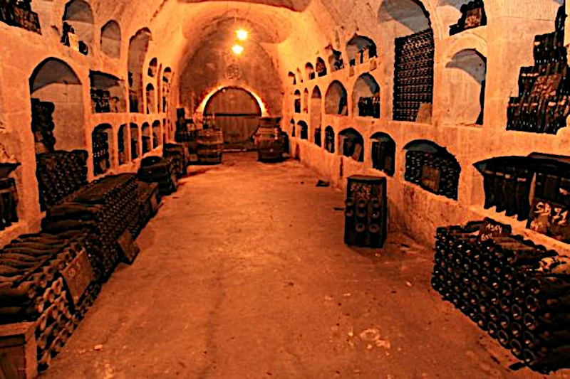 Champagne cellars underneath Epernay France