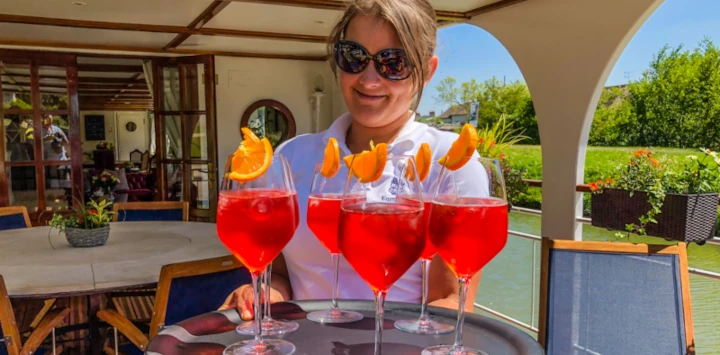What's in your glass is up to you when travelling on a hotel barge with European Waterways