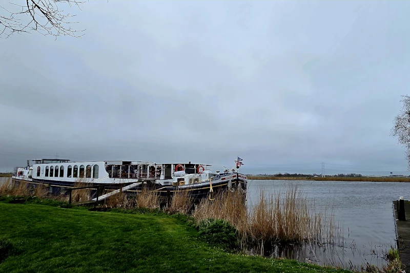 Panache moored at the island for a gouda cheese tasting